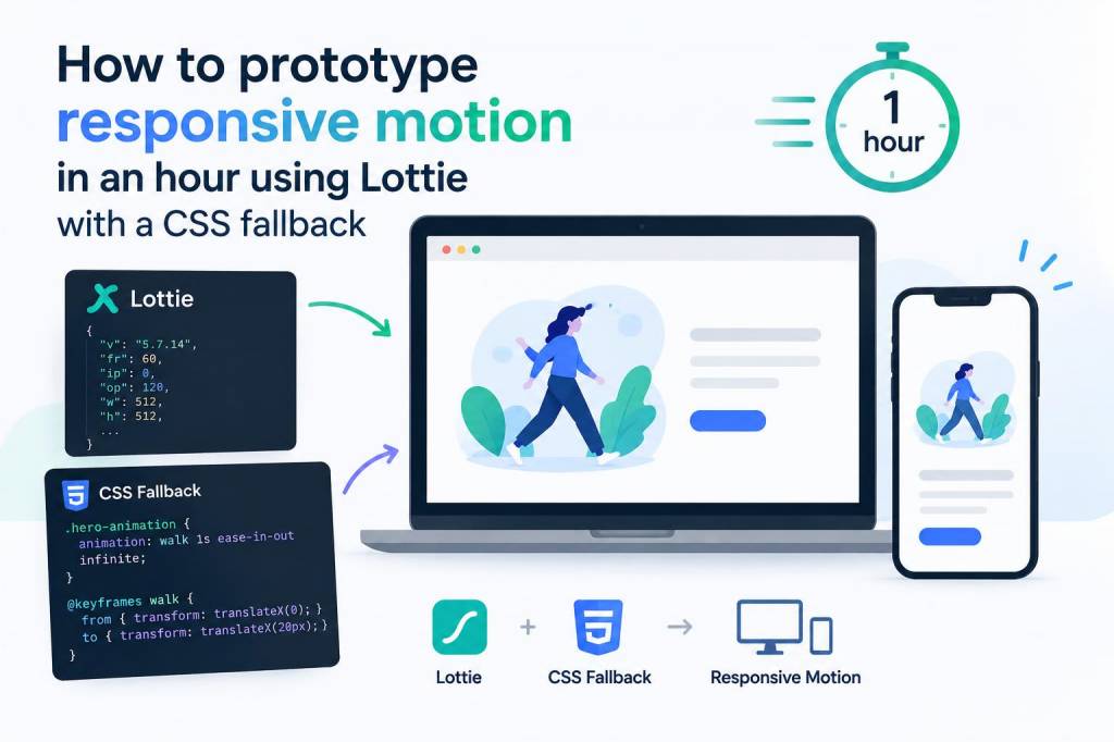 How to prototype responsive motion in an hour using lottie with a css fallback